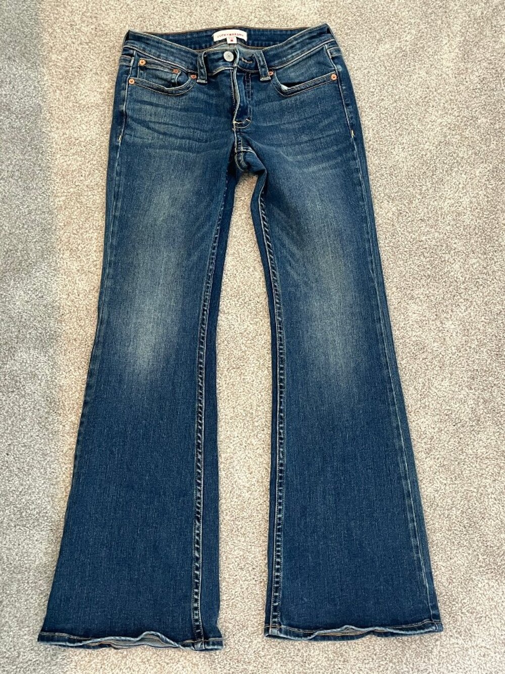 Vintage Y2K Style Women's Lucky Brand Dark Wash Jeans Size 6/28 R Low Rise Flare